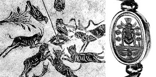 (1) Mosaic d'Ostia Antica s.II dC. Museus Capitolins (2) Die antiken gemmen Peter Zazoff, 1983